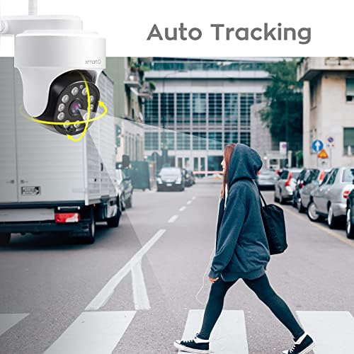 [מצלמת מסלול אוטומטי] XMARTO 2K Auto-Track PTZ מערכת מצלמות אבטחה אלחוטית מערכת חיצונית, 10CH 4K UHD מקליט וידאו